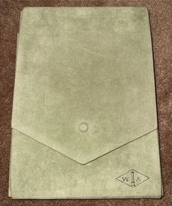 Van Cleef & Arpels grün Wildleder Schmuck Portfolio 12x9 - seltenes großes VCA-Etui - Bild 1 von 12