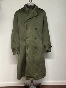 Abrigo largo grande vintage de lana de trinchera militar del ejército de Estados Unidos para hombre - Imagen 1 de 8