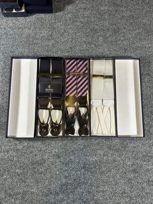 Lote de 3 Suspensórios Masculinos Brooks Brothers Quadro Y Novo Na Caixa 3 X 148$ MSRP - Imagem 1 de 4