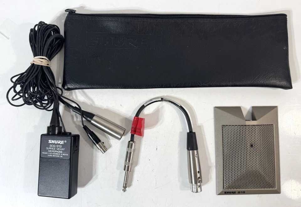 Shure 819 Unidirectional Surface MountCondenser Microphone, Preamplifier & Bag - Image 1 of 4