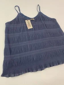 Gigio Plus Womens Tank Top Size 1XL Blue New Blouse Spaghetti Strap Blouse - Picture 1 of 10