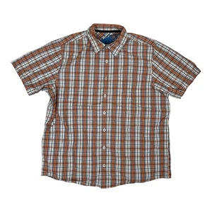 Vintage Sideout Short Sleeve Plaid Button Up Shirt Size XL Orange Y2K Surf - Picture 1 of 6
