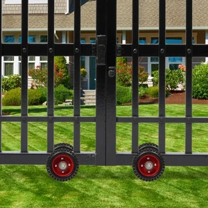 Rueda de goma de alta resistencia de 6"" pernos dobles en U rodillos de puerta 2 piezas rodillos de puerta - Imagen 1 de 12