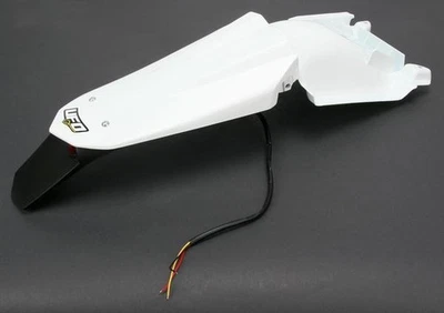 Para-lama traseiro Ufo Plastics HU03333-041 Enduro com luz - Branco - Imagem 1 de 3
