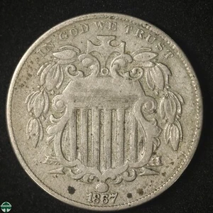 1867 No Rays Shield Nickel - Very Good Details - Picture 1 of 2