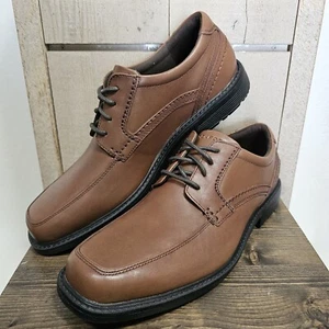 Scarpe eleganti Rockport uomo taglia 10 - marrone stile Oxford leader 2 grembiule punta BX2059 - Foto 1 di 8