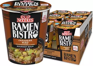 Nissin Tasse Nudel Ramen Bistro, japanisches Miso, 3,1 Unze (6er Pack) - Bild 1 von 12