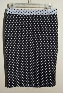 New The Limited Skirt Sz 4 Straight Pencil Blue Polka Dot Lined High Waist - Picture 1 of 3