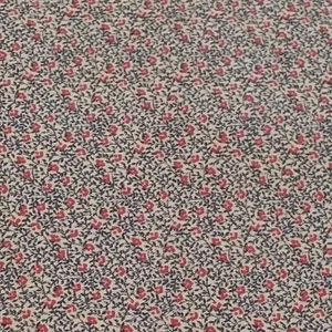 MARTI MICHELL SMALL RED BLUE FLORAL PRINT FABRIC COTTON 1 YD 44" FREE SHIPPING - Picture 1 of 3