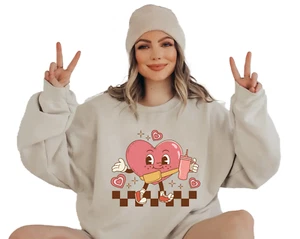 Valentine Heart Sweatshirt, Cute Valentine Sweatshirts, Valentine Sweatshirts, V - Picture 1 of 1