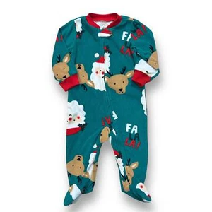 Pijama Footie Papá Noel Verde Talla 9 Meses Carter para Niños - Imagen 1 de 2