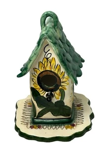 Heather Goldminc Blue Sky Clayworks Bird House Sunflower Garden 10” - Picture 1 of 7