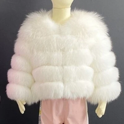 Kids Girls Baby Luxurious Faux Fox Fur Top Quality THICK PARKER WARM Coat JACKET - Image 1 of 4
