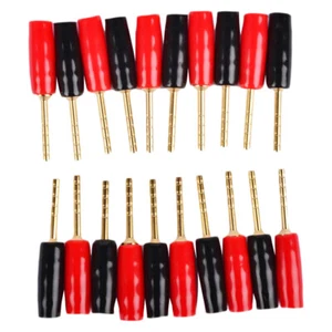 20 Pcs X Speaker Pin Connectors 2mm Gold Plated Banana Plugs Screw Terminal US - Picture 1 of 6