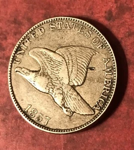 1857 Flying Eagle 1c One Cent Penny Mint Lamination Error - Picture 1 of 6