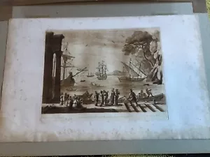 Sepia Engraving c1775 After Claude De Lorrain Duke of Devonshire Collection 120 - Picture 1 of 12