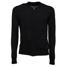 8375K   maglione uomo HOSIO black wool full zip sweater man