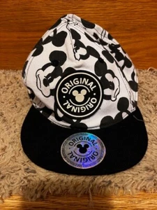 H&M Disney Mickey Mouse Black & White Graphic Cap Hat Snapback Youth - Picture 1 of 1