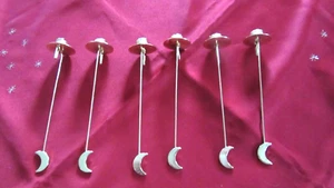6 x Pendelkerzenhalter Mond Weihnachtsbaum Baumschmuck Christbaumkerzenhalter - Bild 1 von 2