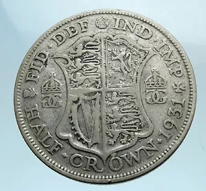 1931 Great Britain United Kingdom UK King GEORGE V Silver Half Crown Coin i77726 - Picture 1 of 3