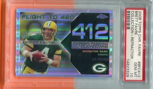 BRETT FAVRE PACKERS 2008 TOPPS CHROME FLIGHT TO 420 CARD #412 REF #98/199 PSA 10 - Picture 1 of 4