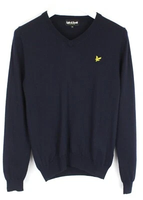Pullover para hombre Lyle & Scott pequeño de lana merino tejido cuello en V Foto 1 de 4