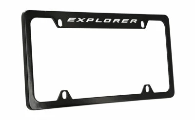 Soporte de marco de placa de metal recubierto negro marca denominativa Ford Explorer Foto 1 de 4