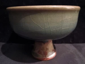 Unusual Chinese Yuan Jun Porcelain High Heel Bowl TT031 - Picture 1 of 6