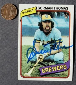 Milwaukee Brewers star Gorman Thomas signed autograph 1980 Topps baseball card-- - Picture 1 of 1