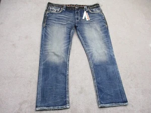 Rock Revival Men's 44x32 Neil Alternative Straight Jeans Blue - Picture 1 of 10