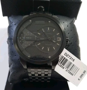 Diesel Mini Daddy Dz-7316 Edelstahl Schwarz Herren Uhr, Top Zustand, NP 296€ - Bild 1 von 18