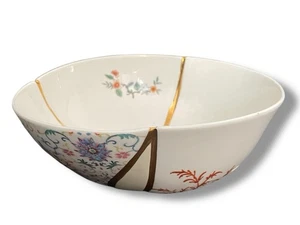 Seletti Kintsugi x1 Salad Bowl 24k Gold, Ø 19 x h.7.2cm £89.00 RRP Repaired - Picture 1 of 16