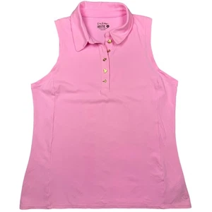Polo donna Lilly Pulitzer LUXLETIC Imara UPF 50+ fiori rosa taglia media - Foto 1 di 8