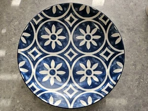 NEW Mainstays Blue & White Printed 8.9" Stoneware Dinner Bowl - Picture 1 of 4