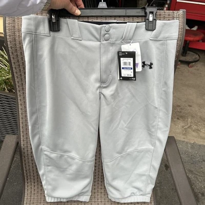 PANTALONES DE SOFTBOL UNDER ARMOUR GRIS JUVENIL TALLA YXL BRAGAS HEAT GEAR Nuevos Con Etiquetas Foto 1 de 4