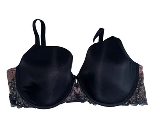 Torrid Curve Womens Microfiber Lace Lightly Lined T Shirt Bra 40DD Black Pink - Picture 1 of 7