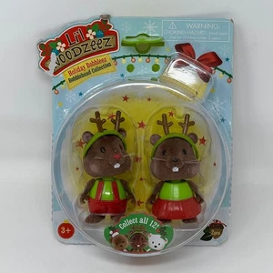 Bobbleheads 2017 Lil Woodzeez Holiday Bubbleez Biscuit and Blizzard Beavers - Imagen 1 de 12