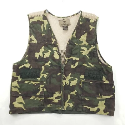 Game Winner Vest Shooting Hunting Mens XL Green Black Camouflage Quilted Pockets - Image 1 of 4