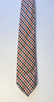 Corbata Ralph Lauren a cuadros naranja y azul marino Foto 1 de 4