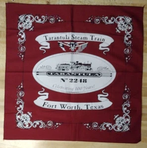 Vtg Fort Worth Texas 100 Years Tarantula Steam Train Heavy Graphic Bandana 21-21 - Picture 1 of 9
