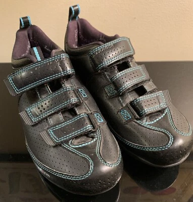 ZAPATOS DE CICLISMO Bontrager Inform negros azules para mujer talla US 8 EU 39 EU usados en excelente estado Foto 1 de 4