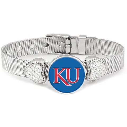 University Of Kansas KU Jayhawks Womens Adjust Silver Bracelet Jewelry Gift D26 Cover