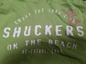 Youth Med Green Hooded Long Sleeve Shirt Shuckers On The Beach Good Life Mermaid - Picture 1 of 4
