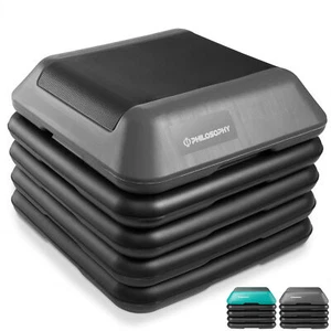Aerobic Exercise Adjustable High Step Platform, 4 Risers Included - Picture 1 of 11