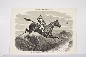 J STURGESS Pferderennen Springen Mr. Thomas on Pathfinder Grand National 1875 - Bild 1 von 2