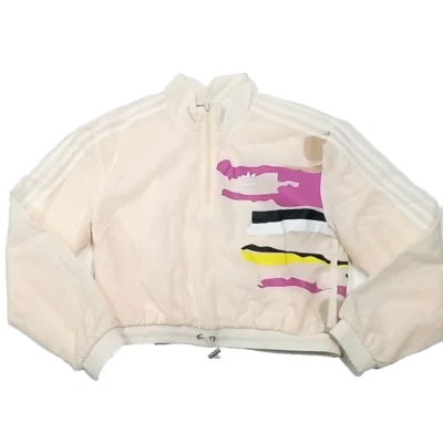 Adidas X Thebe Magugu 1/4 Cremallera Cortavientos Camiseta de Pista Mujer S Recortada Malla Forrada Foto 1 de 4