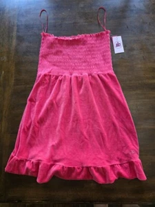 Neu mit Etikett Juicy Couture rosa beere XL Velours Röhrenoberteil Kleid 125053 - Bild 1 von 2