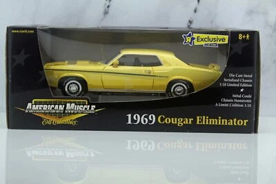 RC2 ERTL AMERICAN MUSCLE 1969 Mercury Cougar Eliminator Yellow Chrome Chase 1:18 - Image 1 of 4