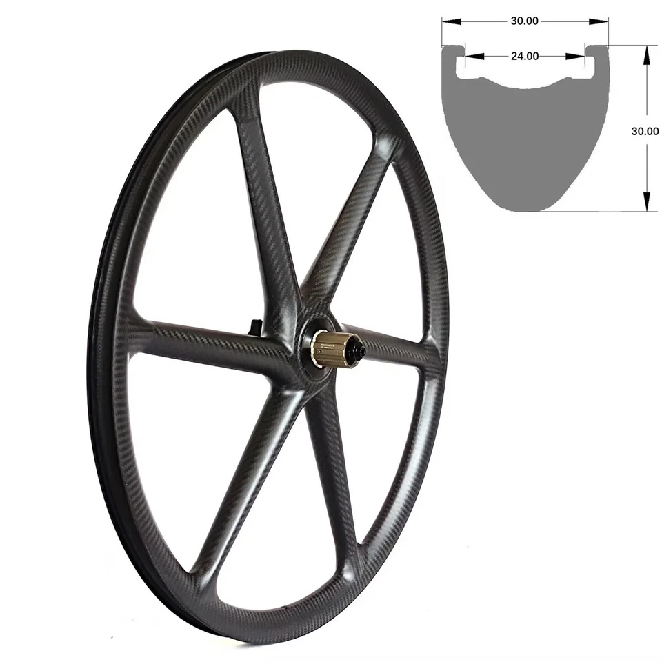 6 Spokes Carbon Wheels 26ER XC AM Mountain Bike Wheelset 6 Bolt Disc Brake Hub - Image 1 of 4