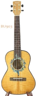 Alulu Solid Lagerstroemia wood Tenor ukulele, Sun pattern rosette, BU903 - Image 1 of 4
